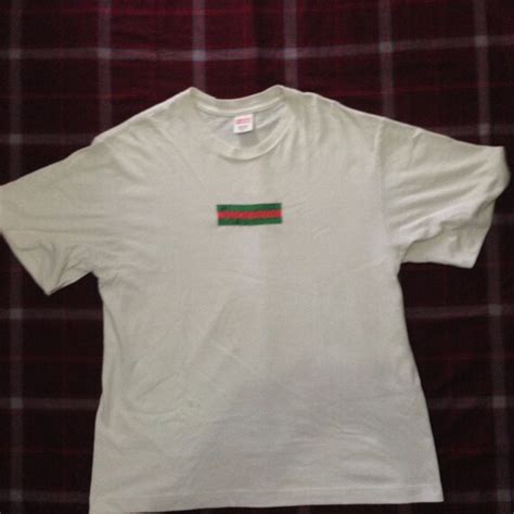 supreme x gucci bogo tee|supreme box logo shirts.